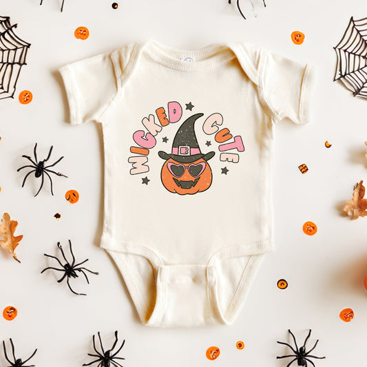 Wicked Cute Pumpkin | Baby Graphic Short Sleeve Bodysuit