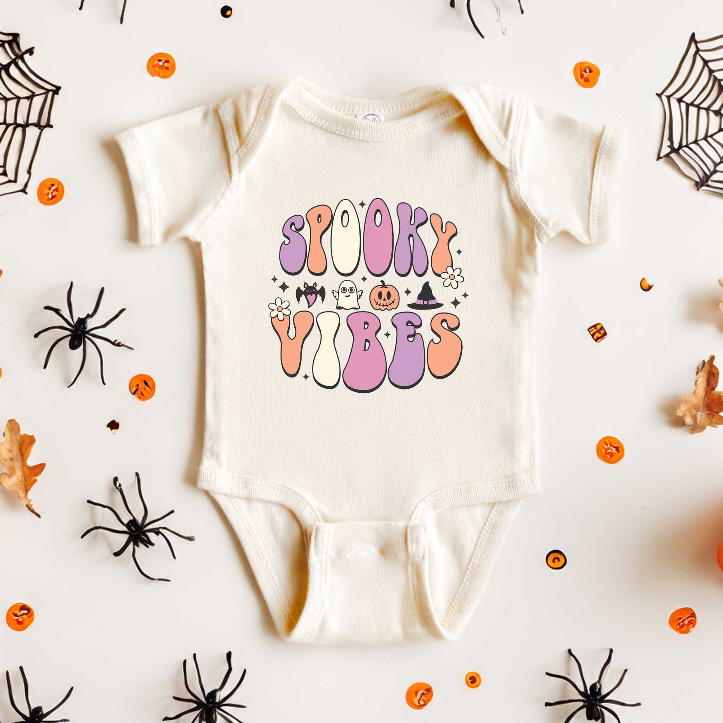 Spooky Vibes Bubble | Baby Graphic Short Sleeve Bodysuit