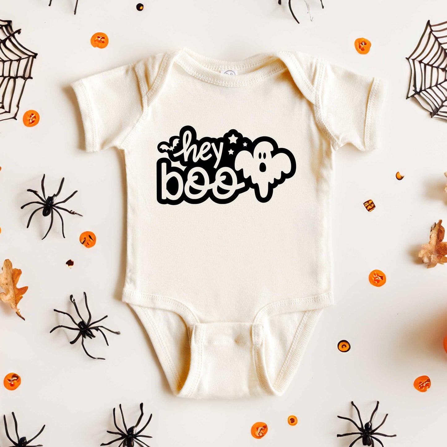 Hey Boo Ghost | Baby Graphic Short Sleeve Bodysuit