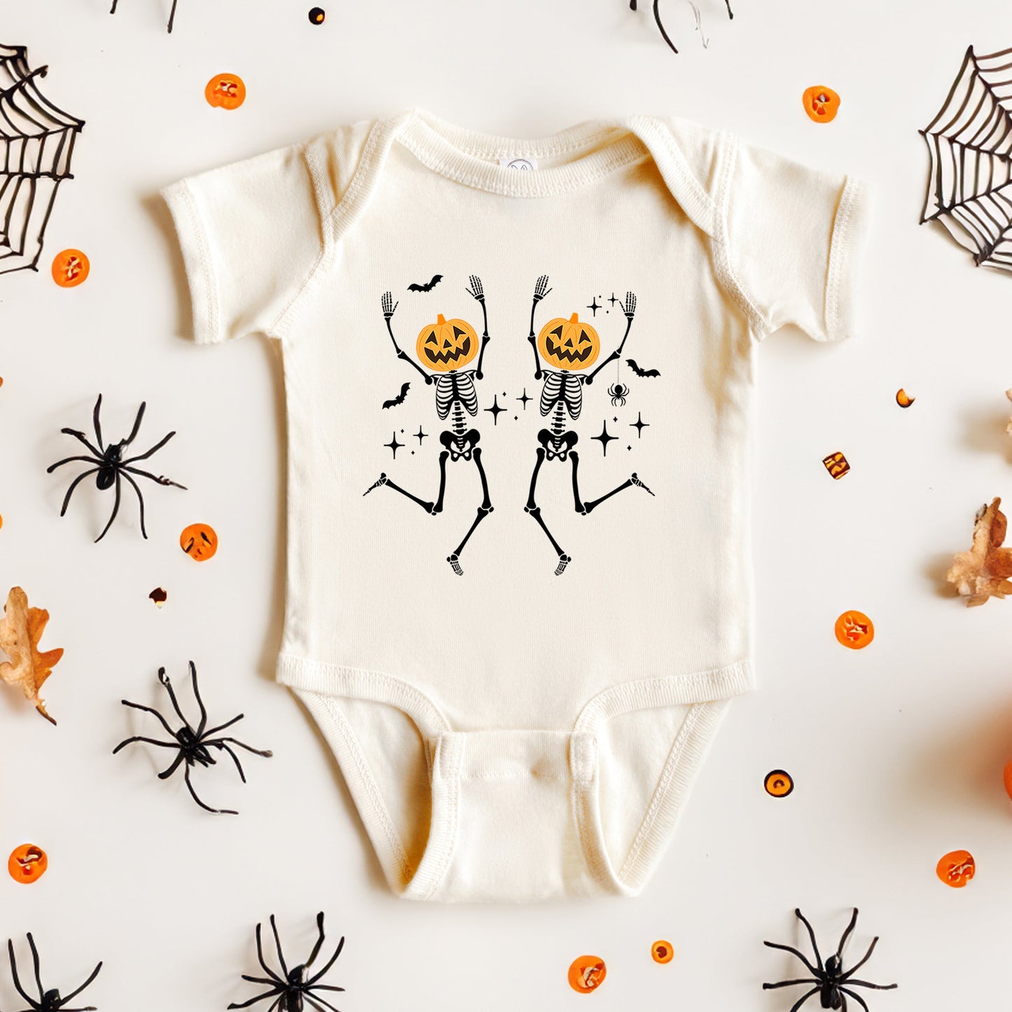 Pumpkin Skeleton | Baby Graphic Short Sleeve Bodysuit