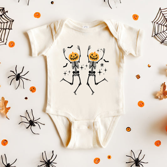 Pumpkin Skeleton | Baby Graphic Short Sleeve Bodysuit