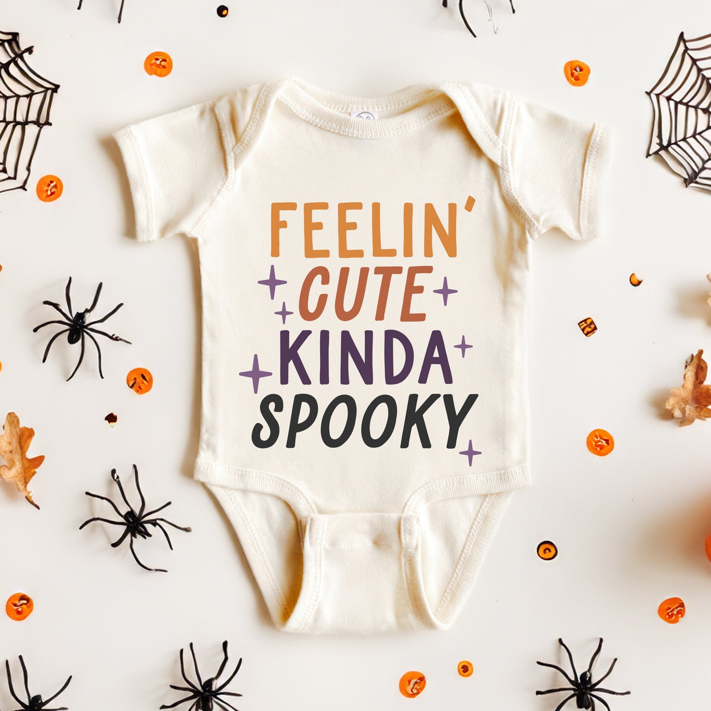 Feelin' Cute Kinda Spooky | Baby Graphic Short Sleeve Bodysuit