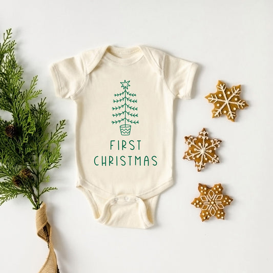 First Christmas Tree | Baby Graphic Short Sleeve Bodysuit