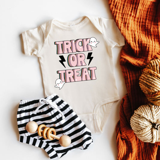Trick Or Treat Lightning Bolt | Baby Graphic Short Sleeve Bodysuit