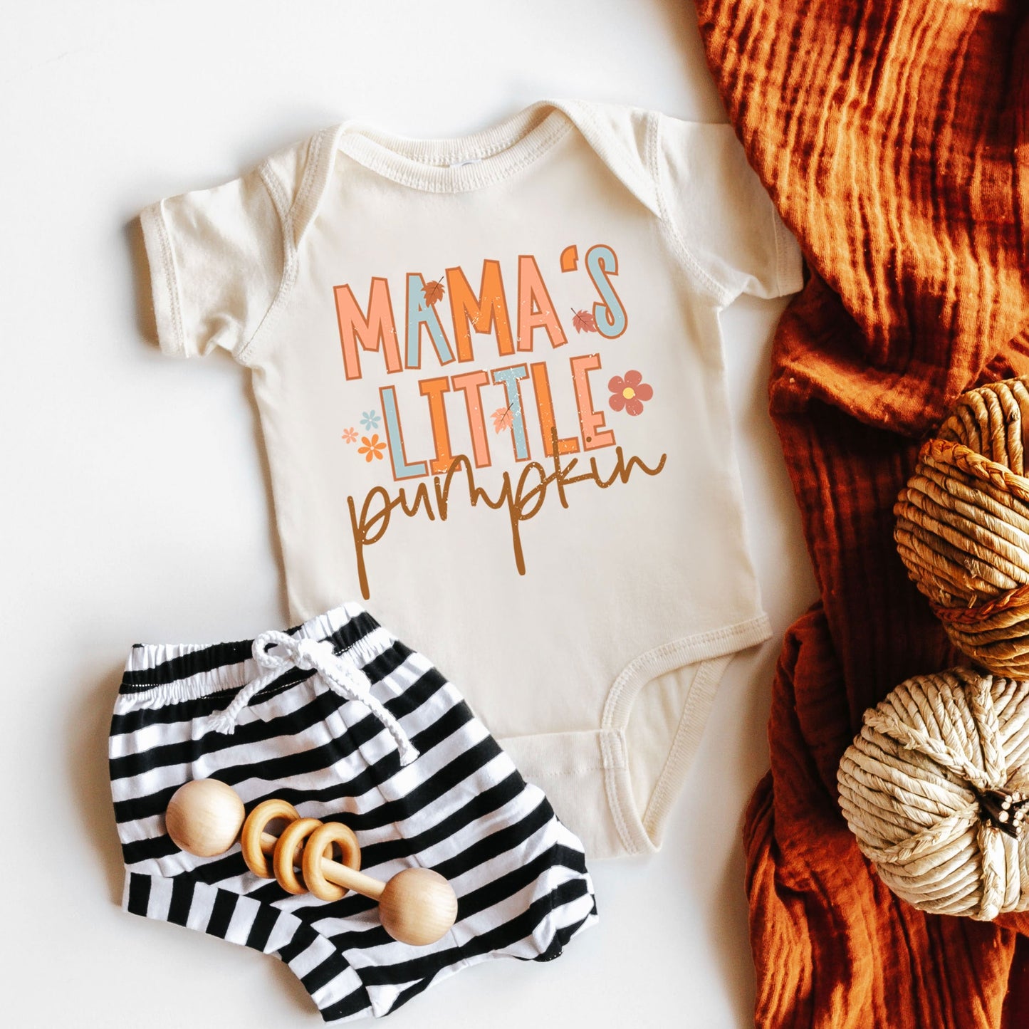 Mama's Little Pumpkin | Baby Graphic Short Sleeve Bodysuit