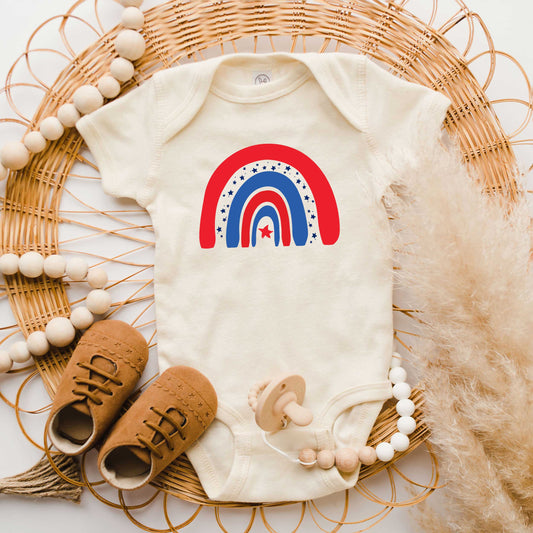 Patriotic Rainbow | Baby Graphic Short Sleeve Bodysuit