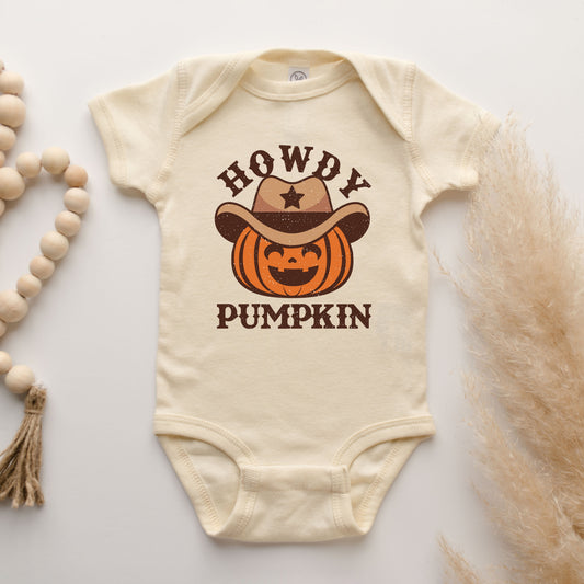 Howdy Pumpkin Hat | Baby Graphic Short Sleeve Bodysuit