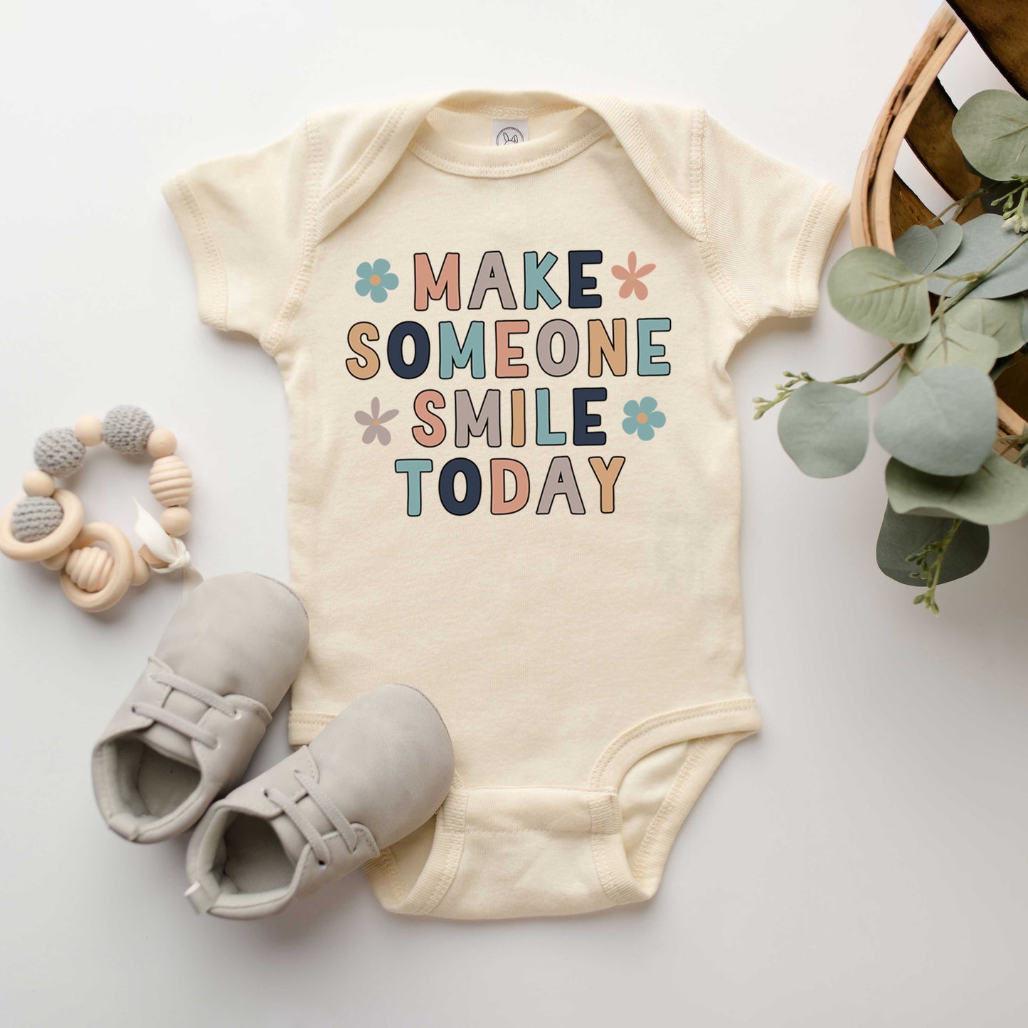 Make Someone Smile Today | Baby Graphic Short Sleeve Bodysuit