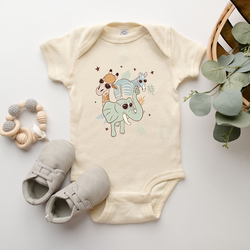 Wild One Animals | Baby Graphic Short Sleeve Bodysuit