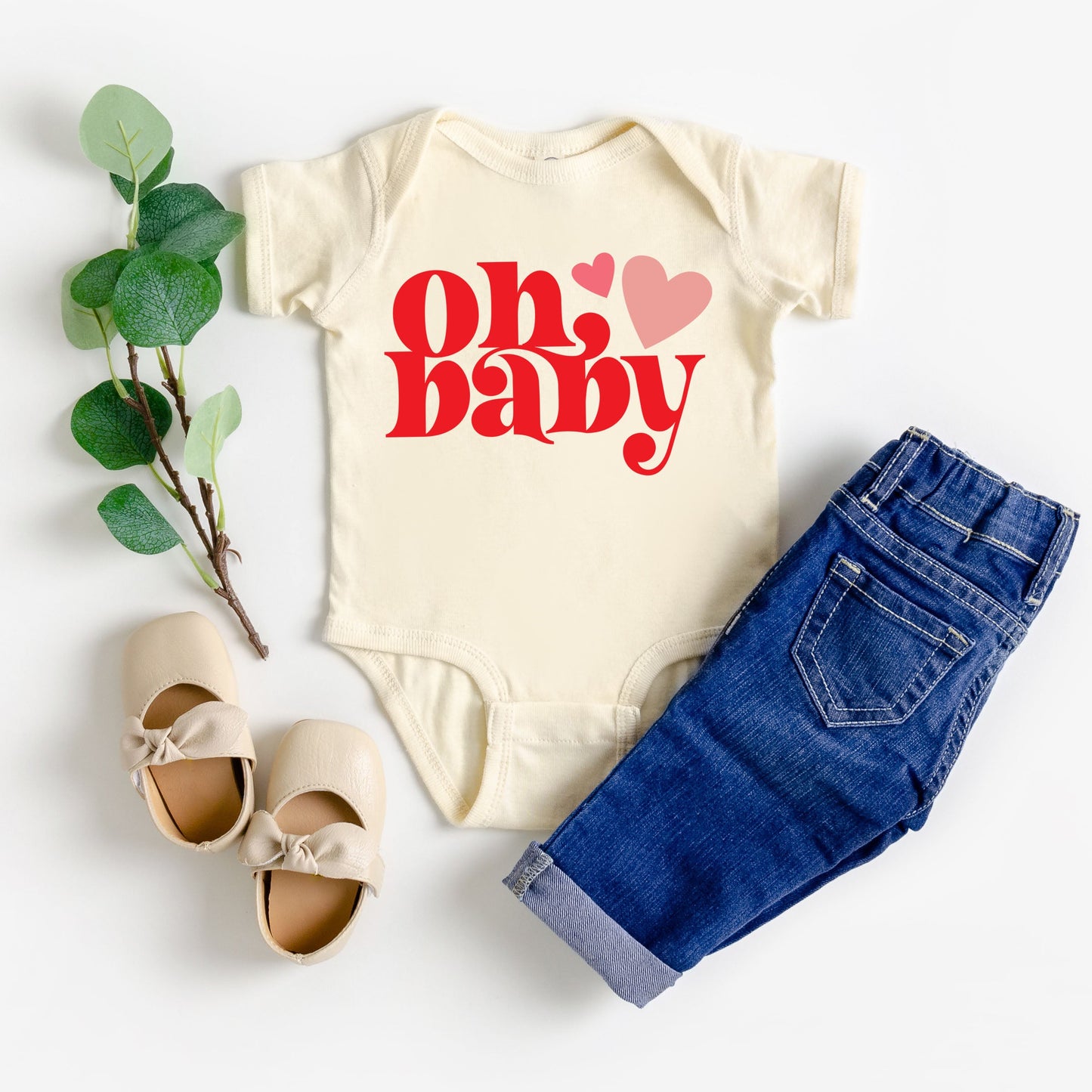 Oh Baby Heart | Baby Graphic Short Sleeve Bodysuit