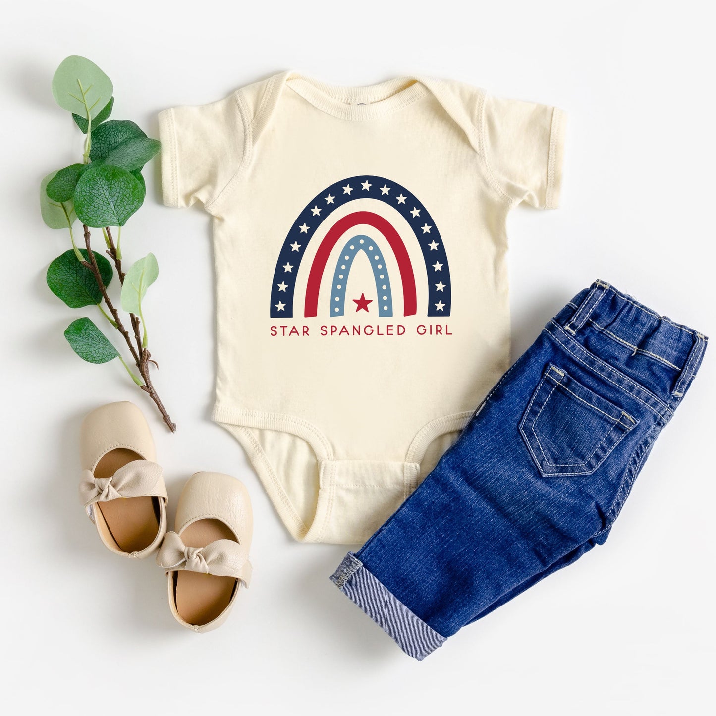 Star Spangled Girl | Baby Graphic Short Sleeve Bodysuit