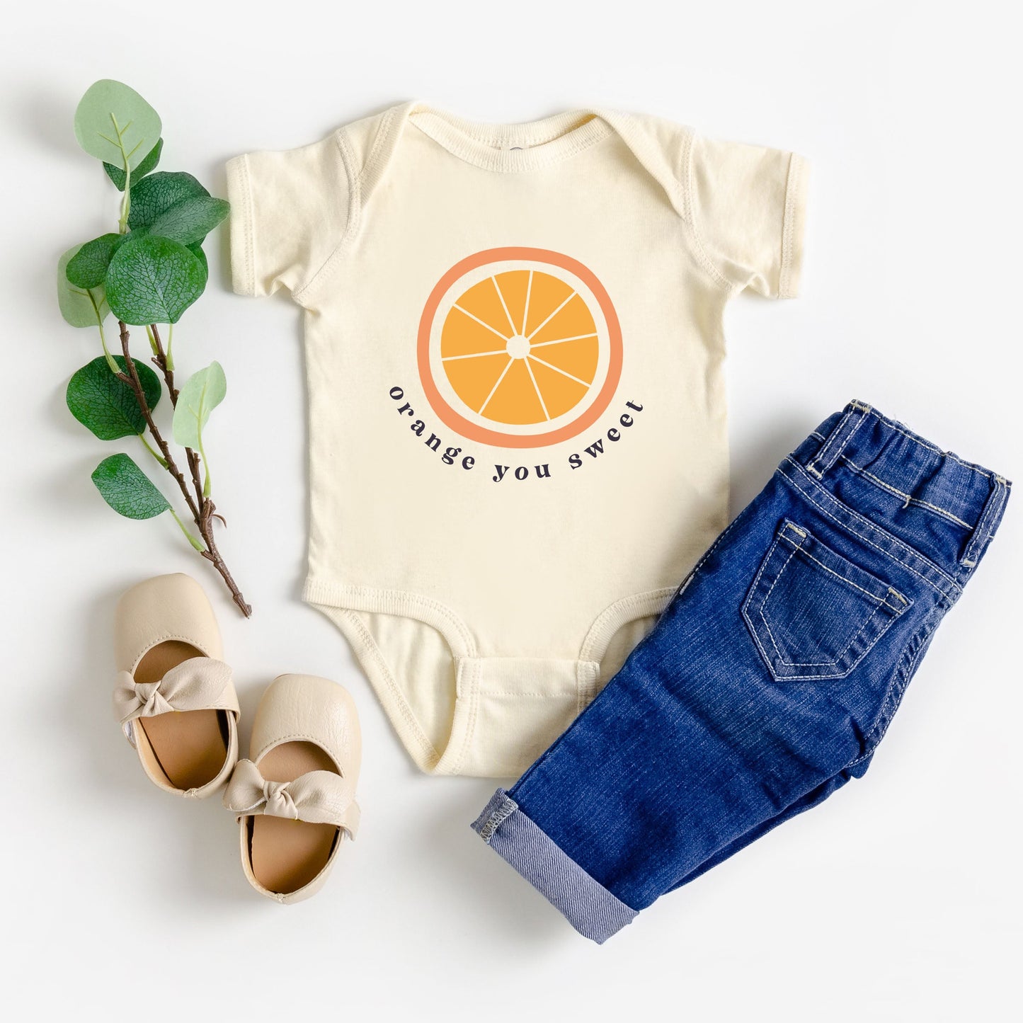 Orange You Sweet | Baby Graphic Short Sleeve Bodysuit