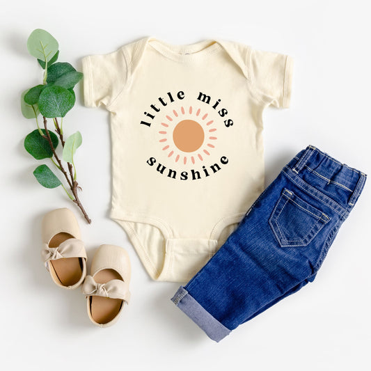 Little Miss Sunshine Sun | Baby Graphic Short Sleeve Bodysuit