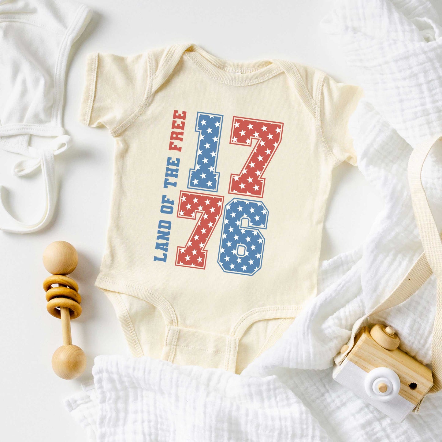 Land Of The Free Retro Stars | Baby Graphic Short Sleeve Bodysuit