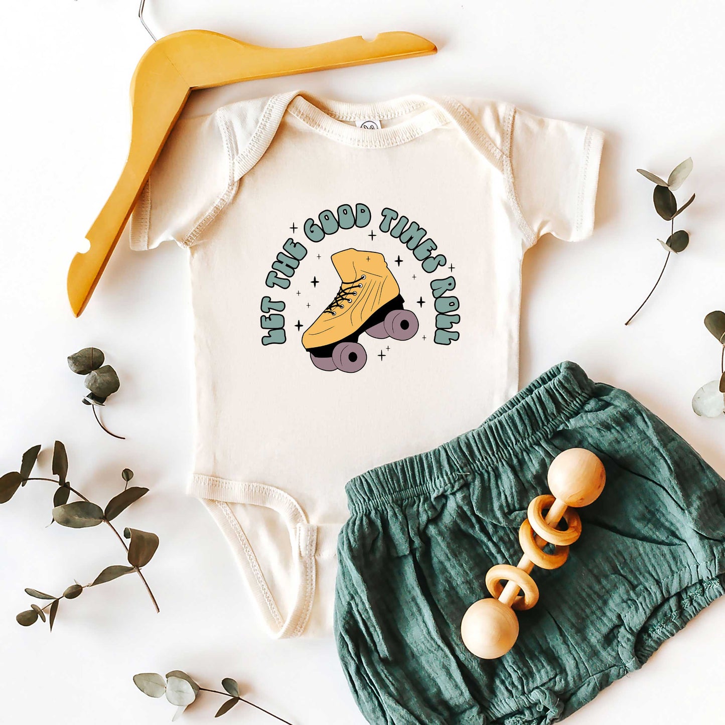 Let The Good Times Roller Skate | Baby Graphic Short Sleeve Bodysuit