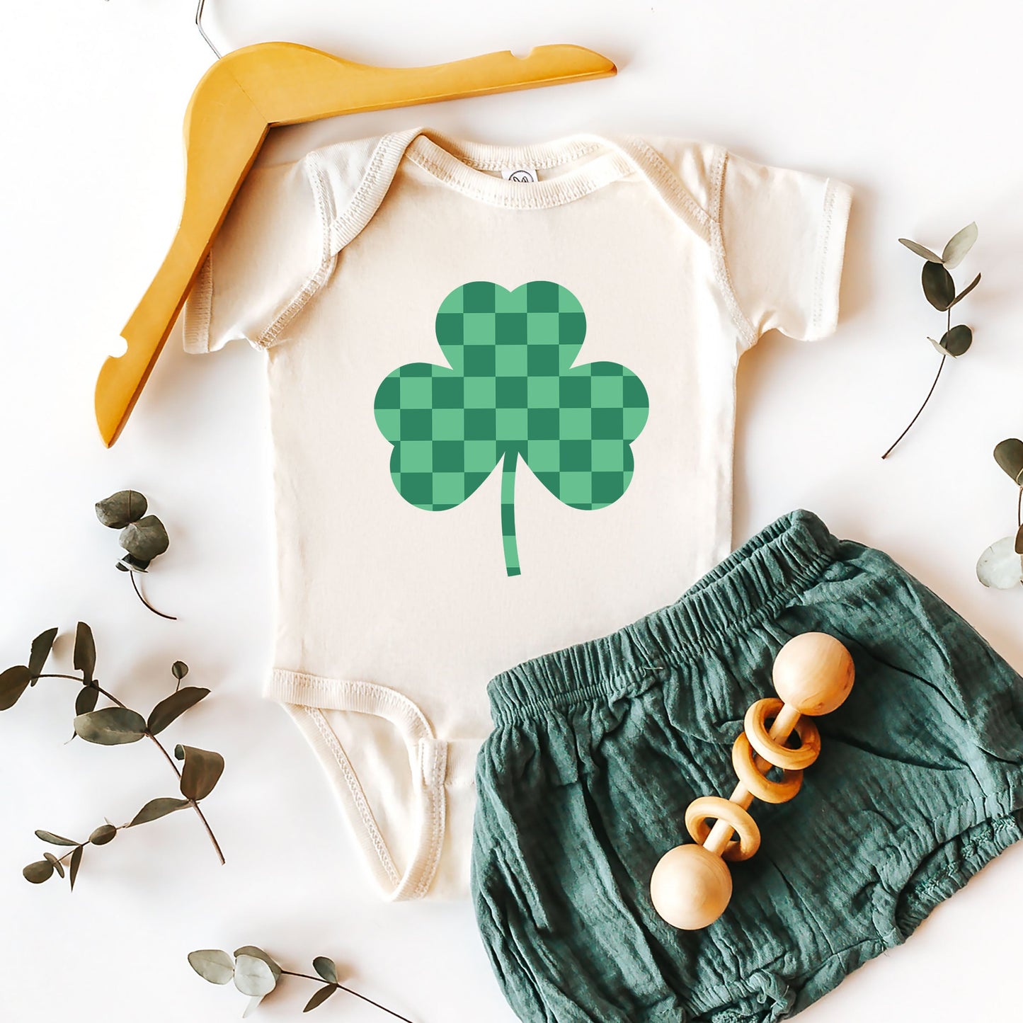 Checker Shamrock | Baby Graphic Short Sleeve Bodysuit