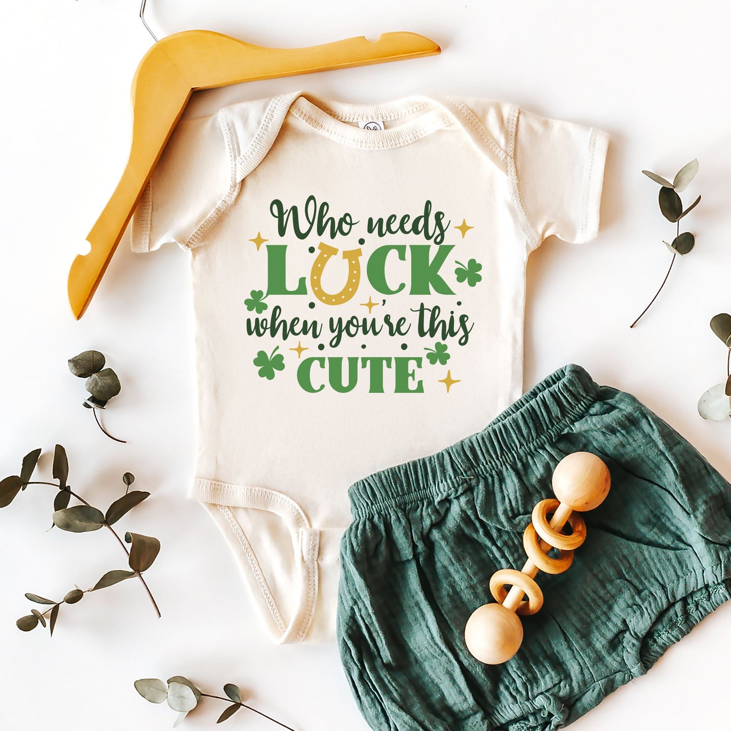 Who Needs Luck | Baby Graphic Short Sleeve Bodysuit