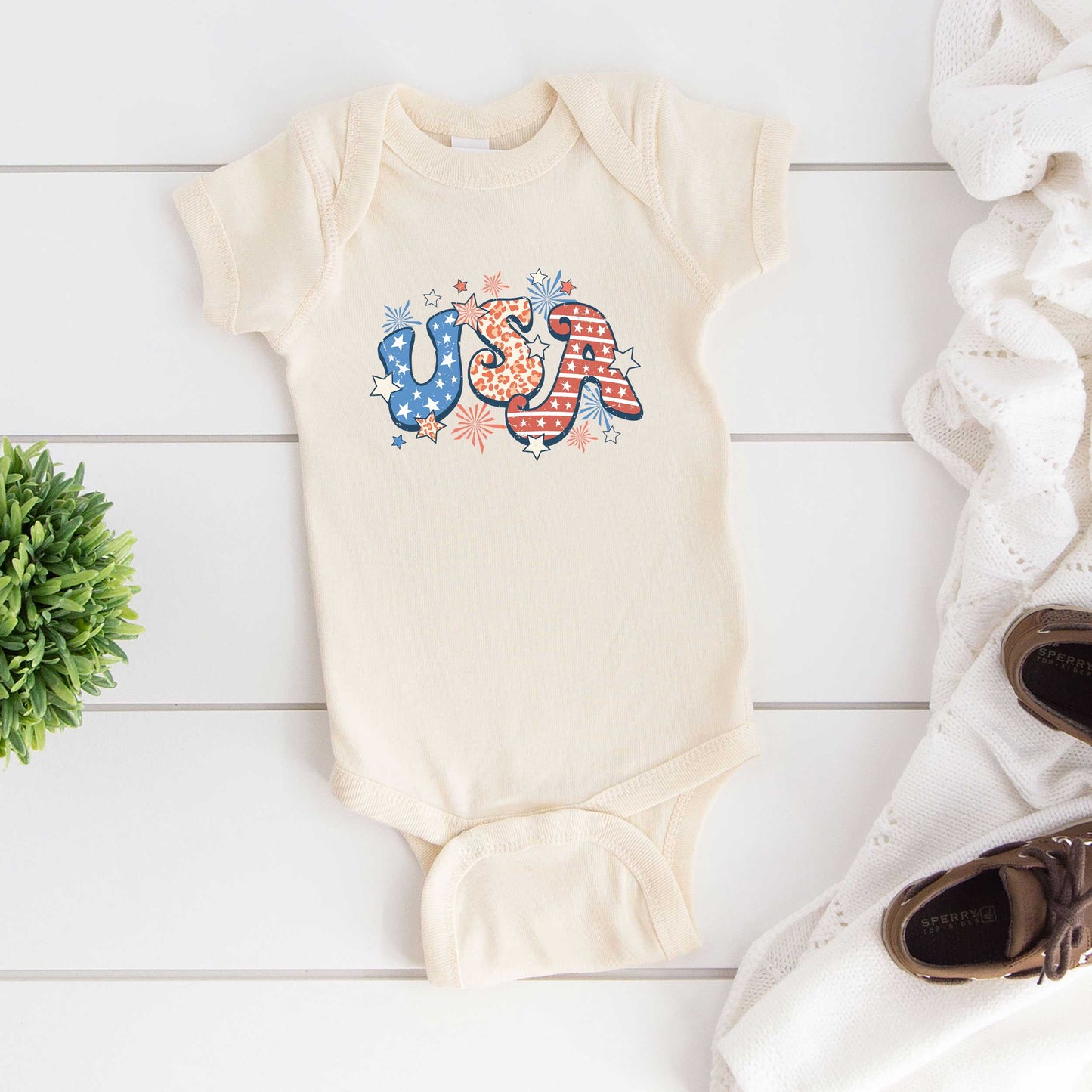Retro USA | Baby Graphic Short Sleeve Bodysuit