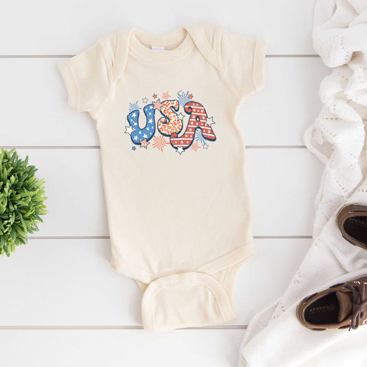 Retro USA | Baby Graphic Short Sleeve Bodysuit