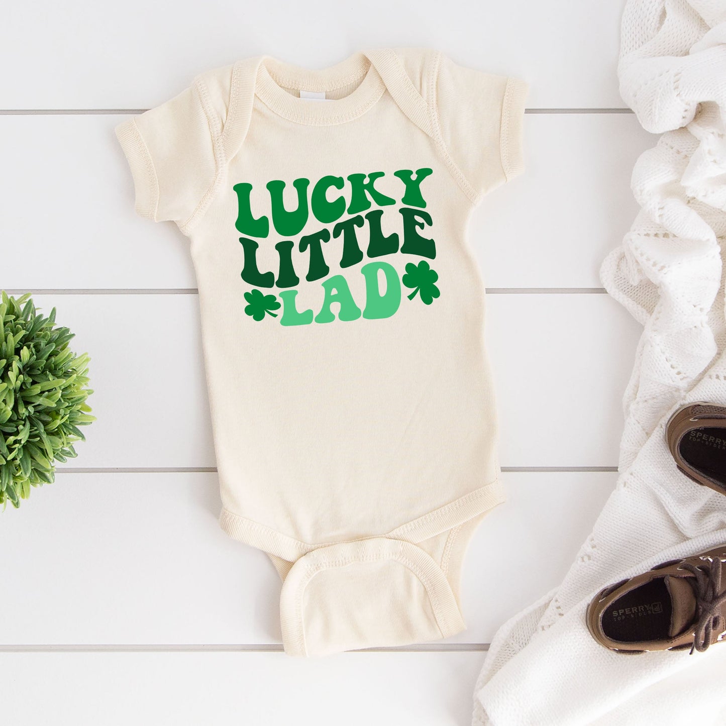Lucky Little Lad | Baby Graphic Short Sleeve Bodysuit