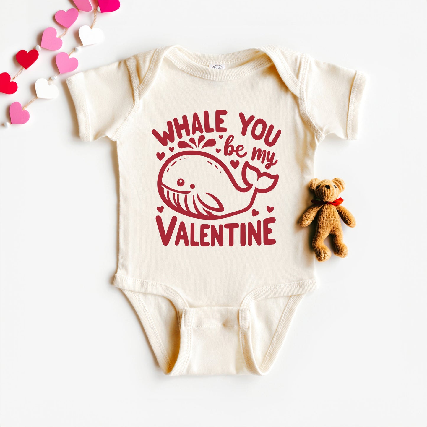 Valentines Whale | Baby Graphic Short Sleeve Bodysuit
