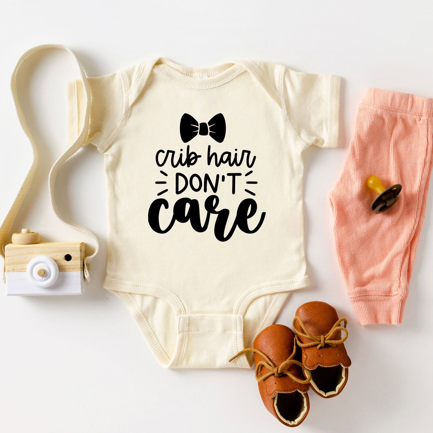 Crib Hair Don't Care | Baby Graphic Short Sleeve Bodysuit