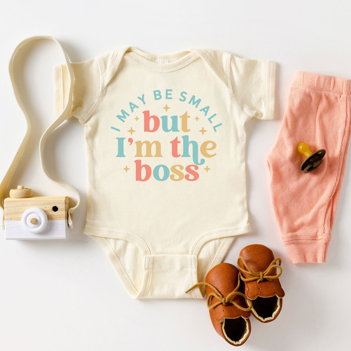 I'm The Boss Colorful | Baby Graphic Short Sleeve Bodysuit