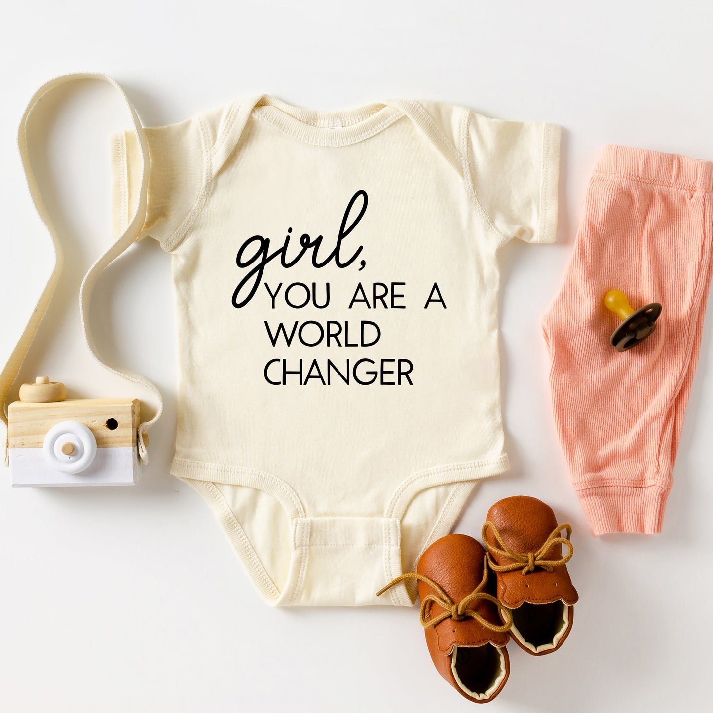 Girl World Changer | Baby Graphic Short Sleeve Bodysuit