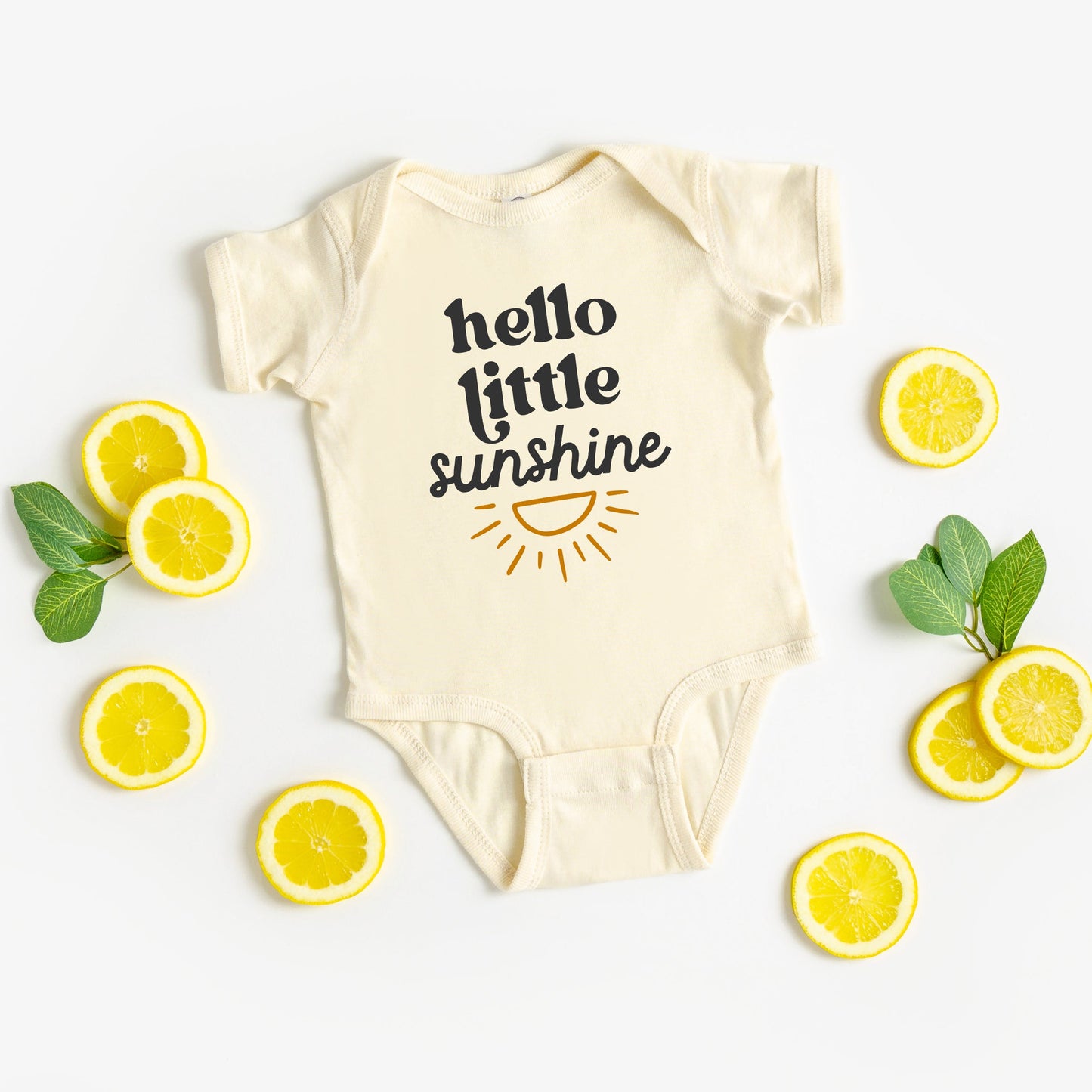 Hello Little Sunshine | Baby Graphic Short Sleeve Bodysuit