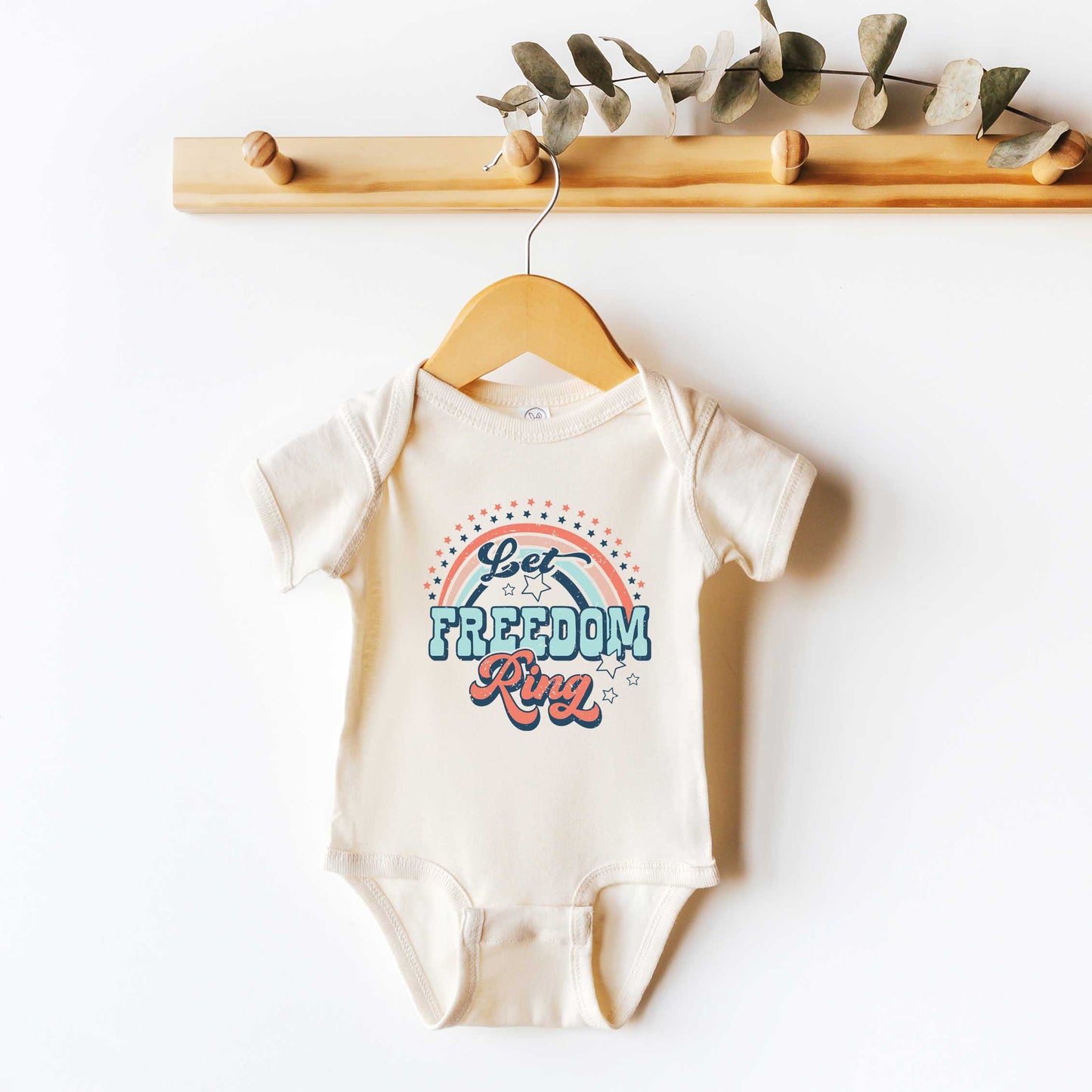 Let Freedom Ring Rainbow | Baby Graphic Short Sleeve Bodysuit