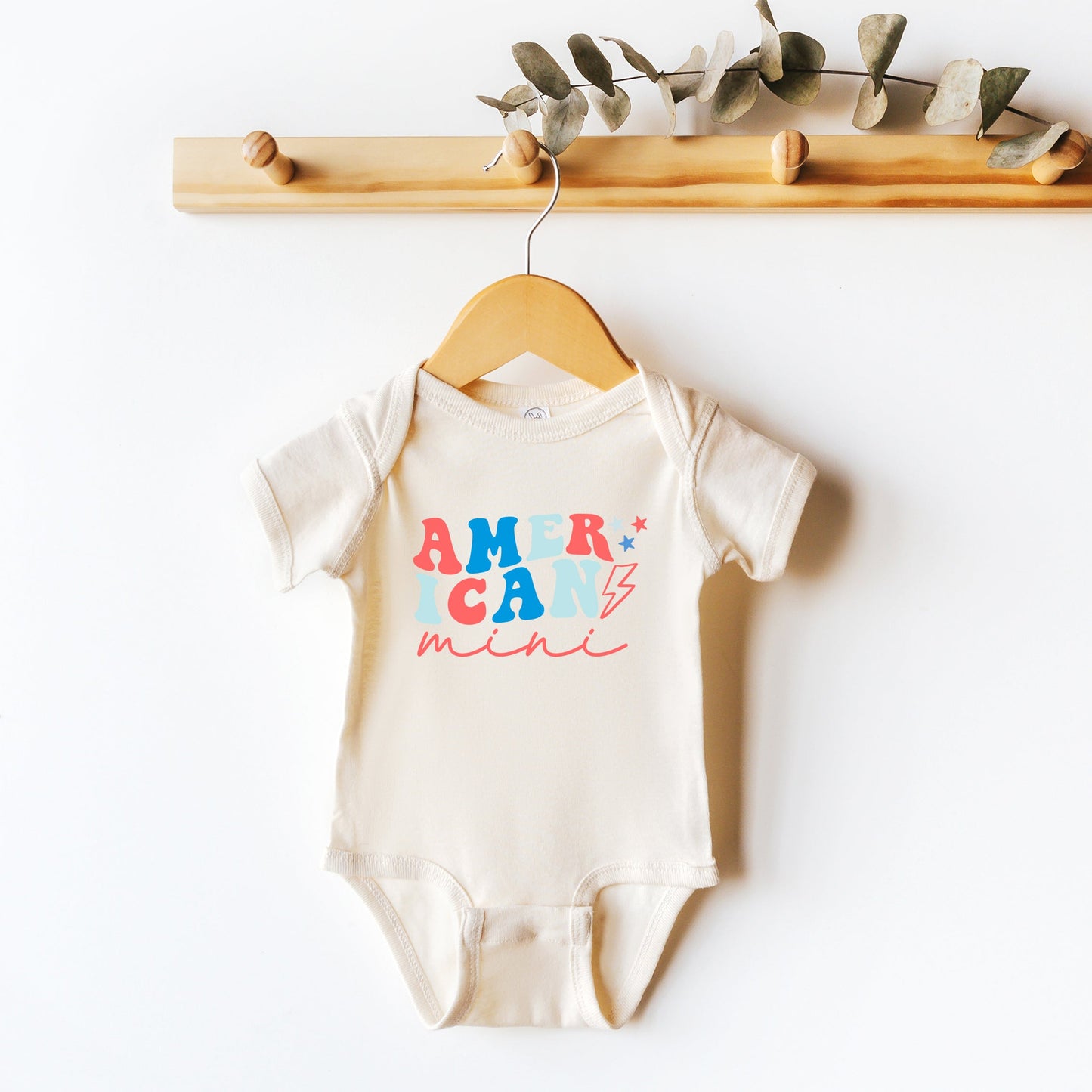 American Mini Lightning Bolt | Baby Graphic Short Sleeve Bodysuit