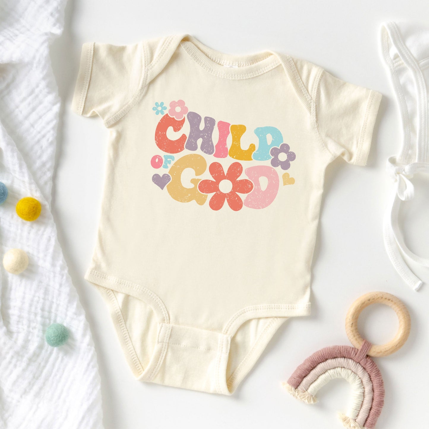 Child Of God Flowers | Baby Graphic Short Sleeve Bodysuit