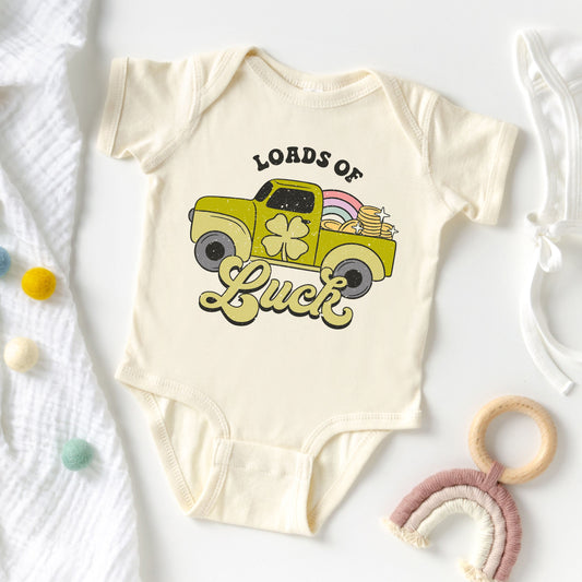 Loads Of Luck Retro Truck | Baby Graphic Short Sleeve Bodysuit