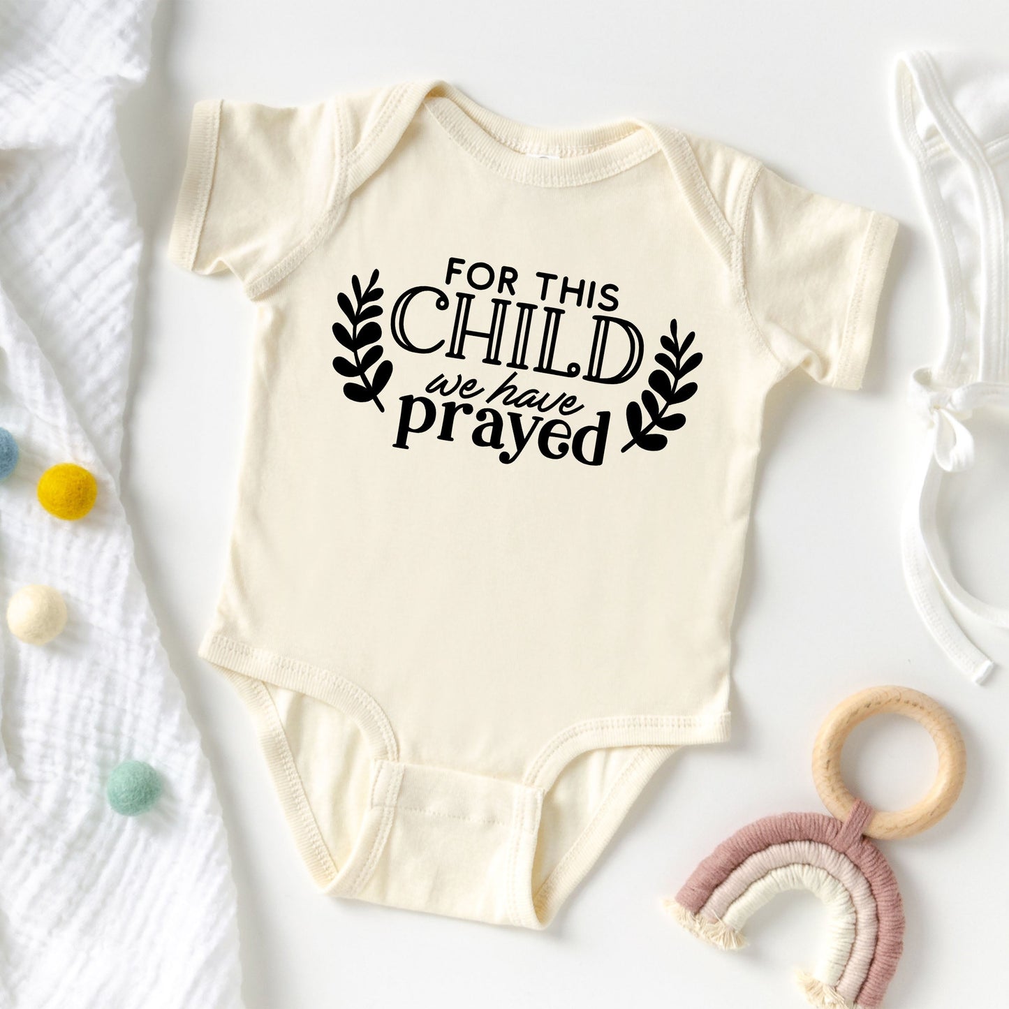 For This Child We Have Prayed | Baby Graphic Short Sleeve Bodysuit