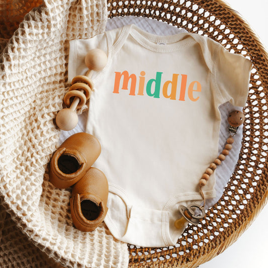 Middle Colorful | Baby Graphic Short Sleeve Bodysuit