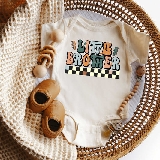 Little Brother Checkered | Baby Graphic Short Sleeve Bodysuit