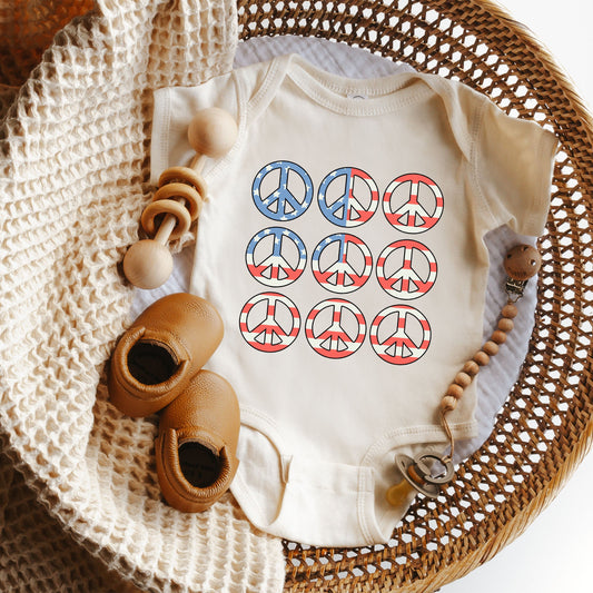 Peace Signs Flag | Baby Graphic Short Sleeve Bodysuit