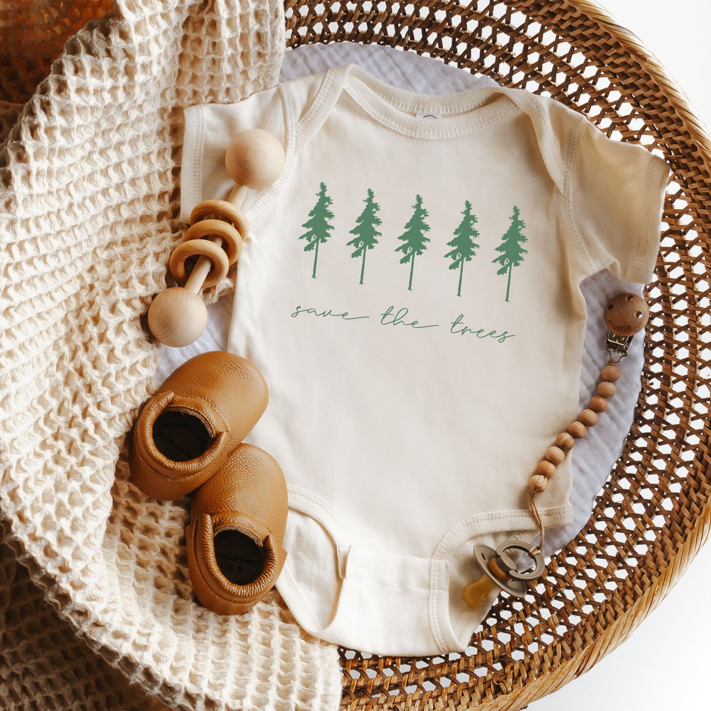 Save The Trees | Baby Graphic Short Sleeve Bodysuit