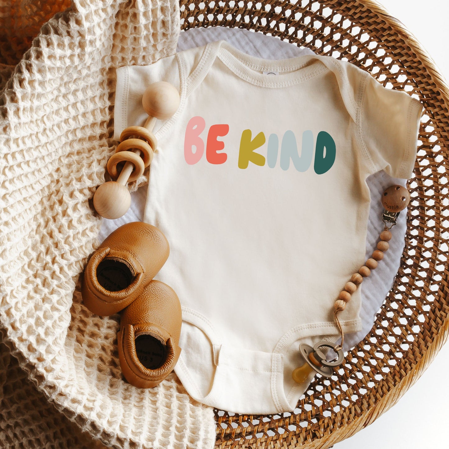 Be Kind Bold Colorful | Baby Graphic Short Sleeve Bodysuit