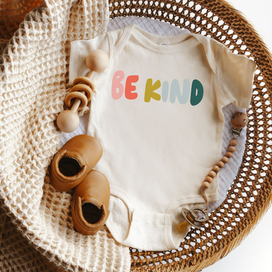 Be Kind Bold Colorful | Baby Graphic Short Sleeve Bodysuit