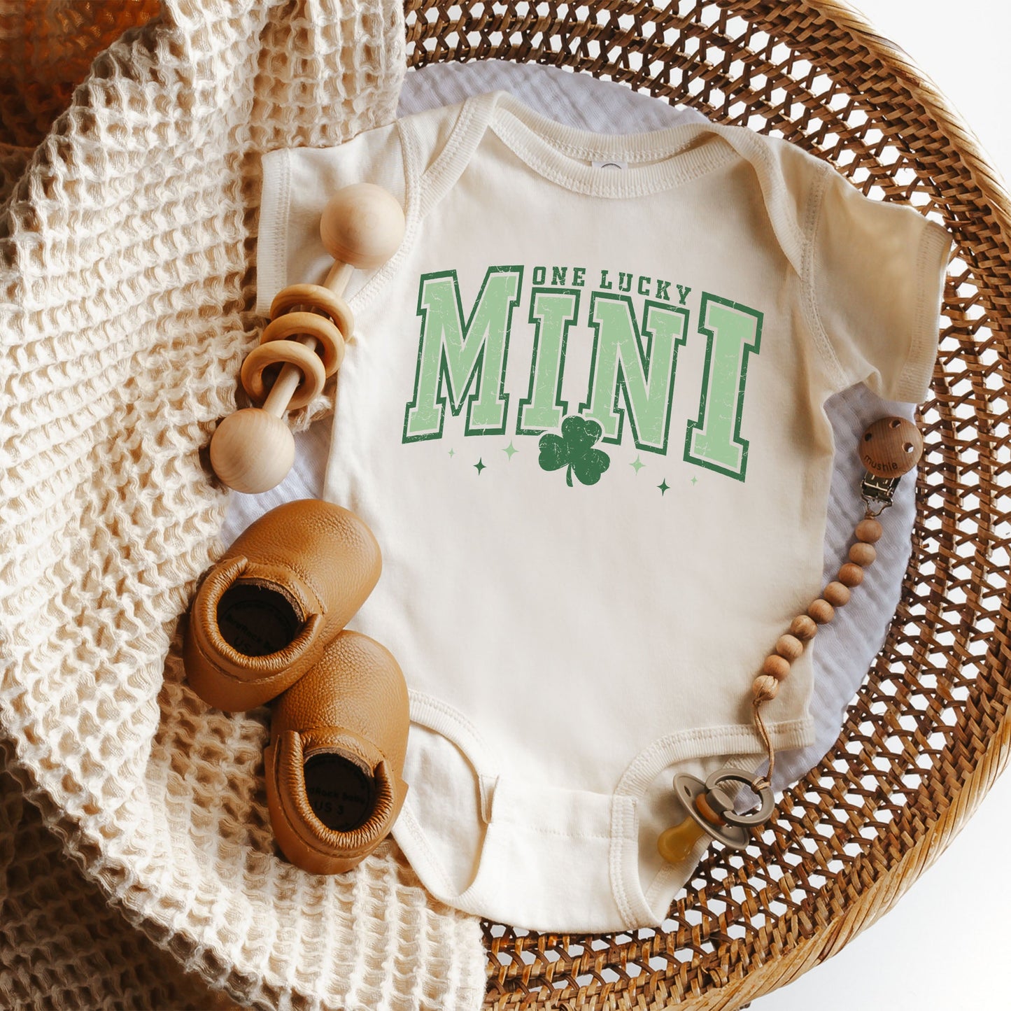 One Lucky Mini Clover | Baby Graphic Short Sleeve Bodysuit