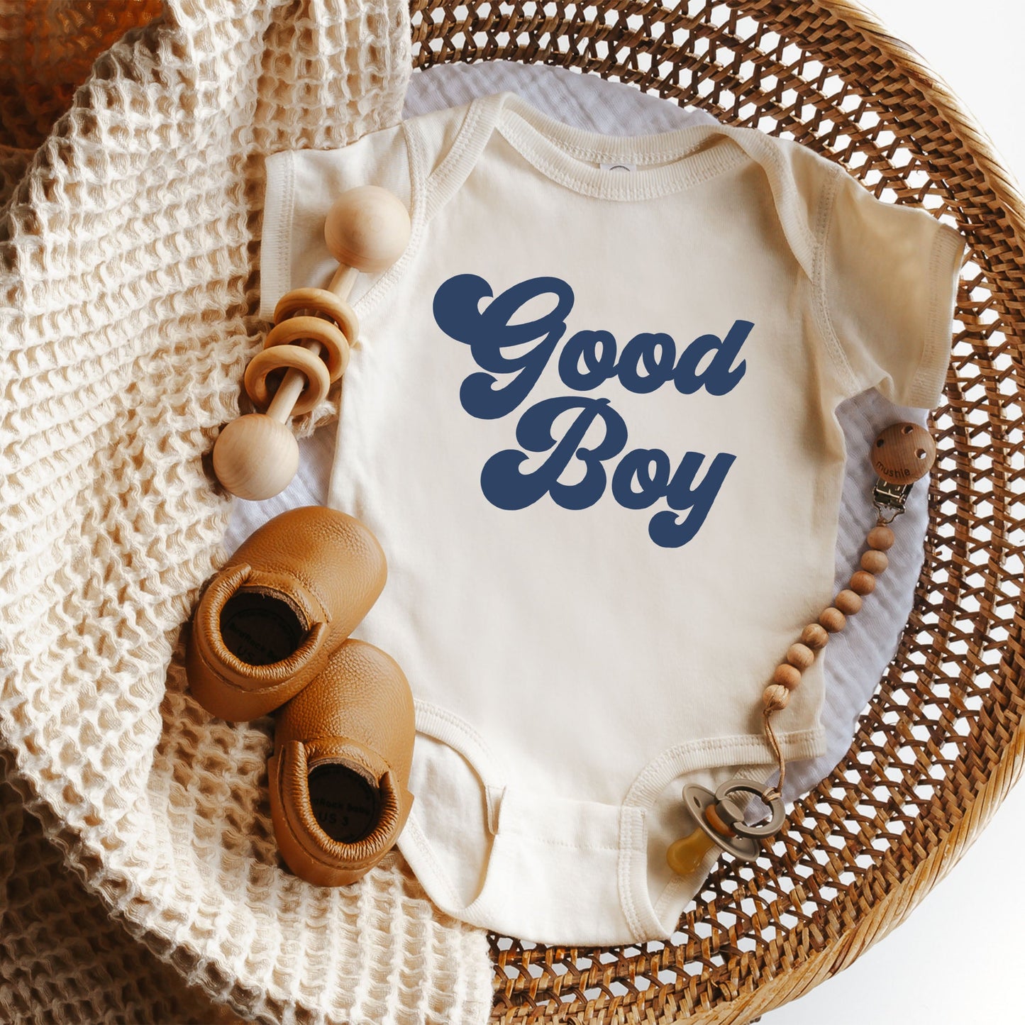 Good Boy Retro | Baby Graphic Short Sleeve Bodysuit