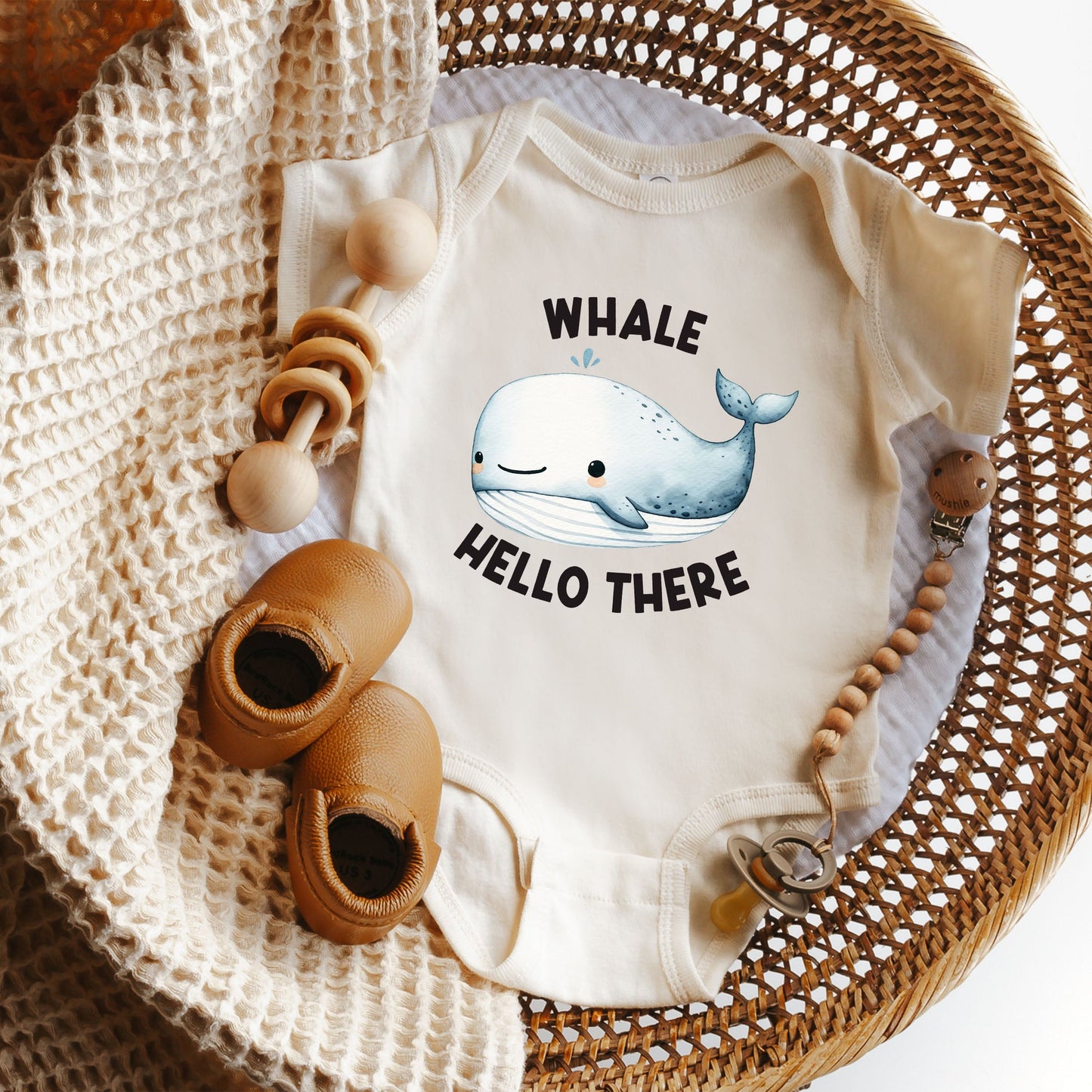 Whale Hello There | Baby Graphic Short Sleeve Bodysuit