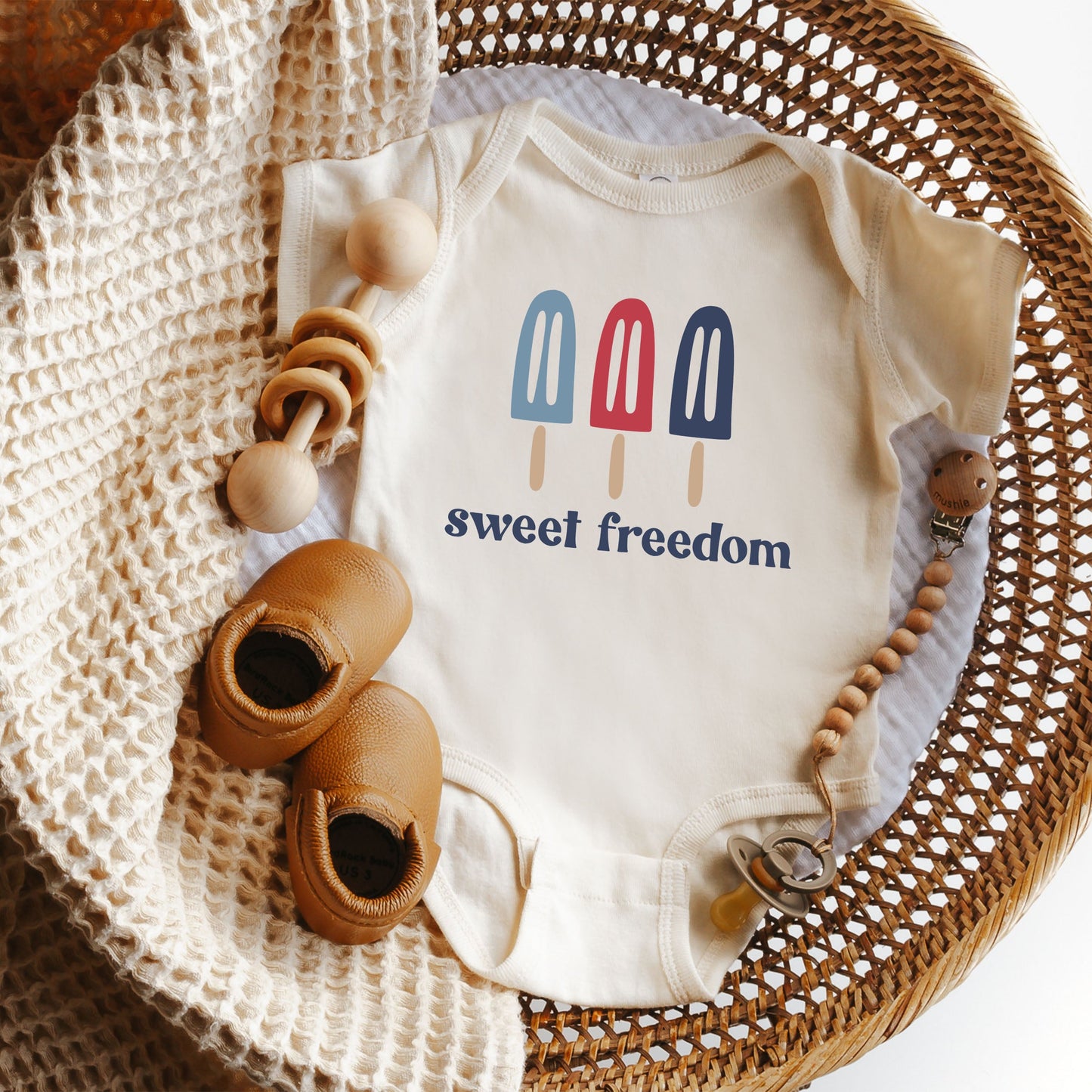 Sweet Freedom Popsicles | Baby Graphic Short Sleeve Bodysuit