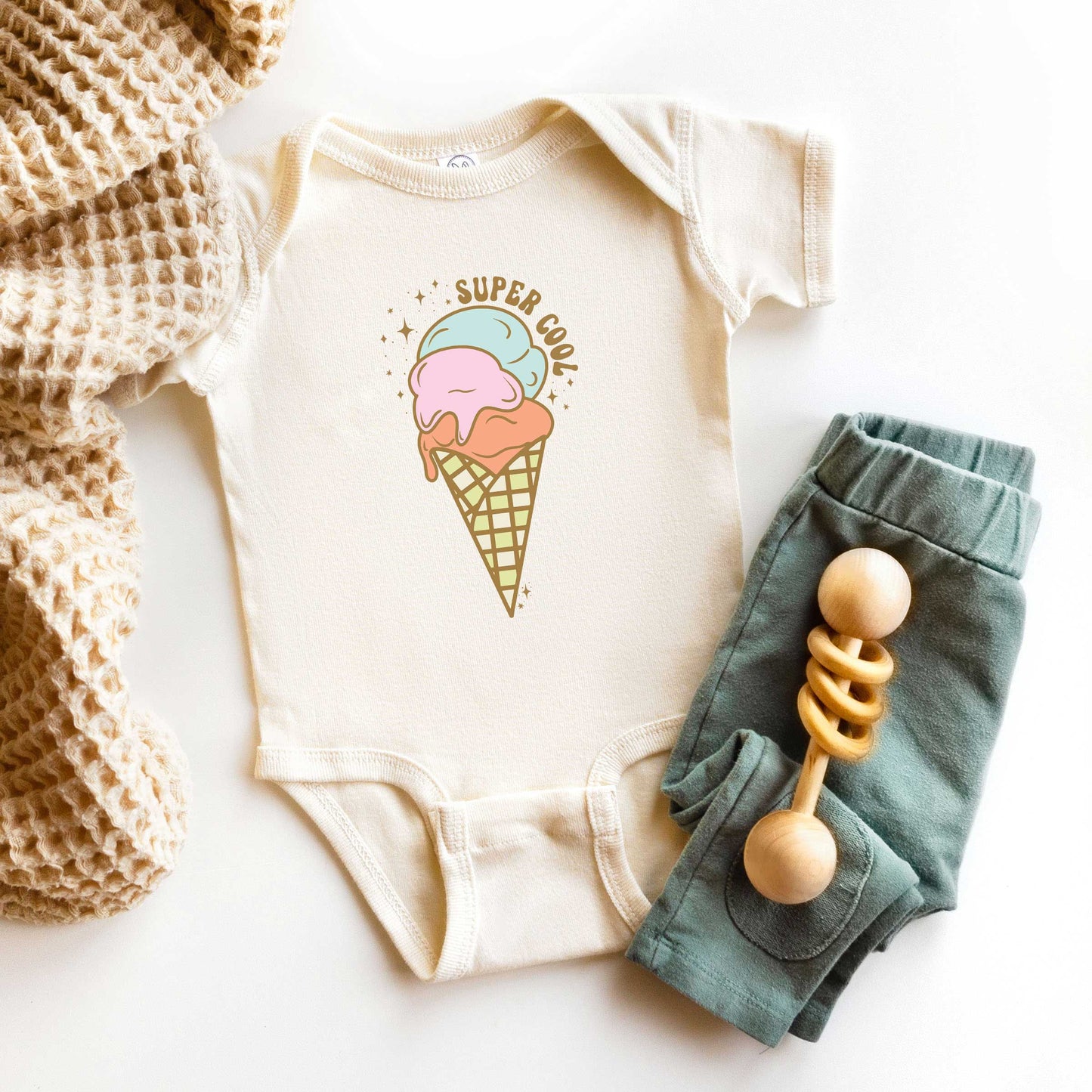 Super Cool Ice Cream | Baby Graphic Short Sleeve Bodysuit