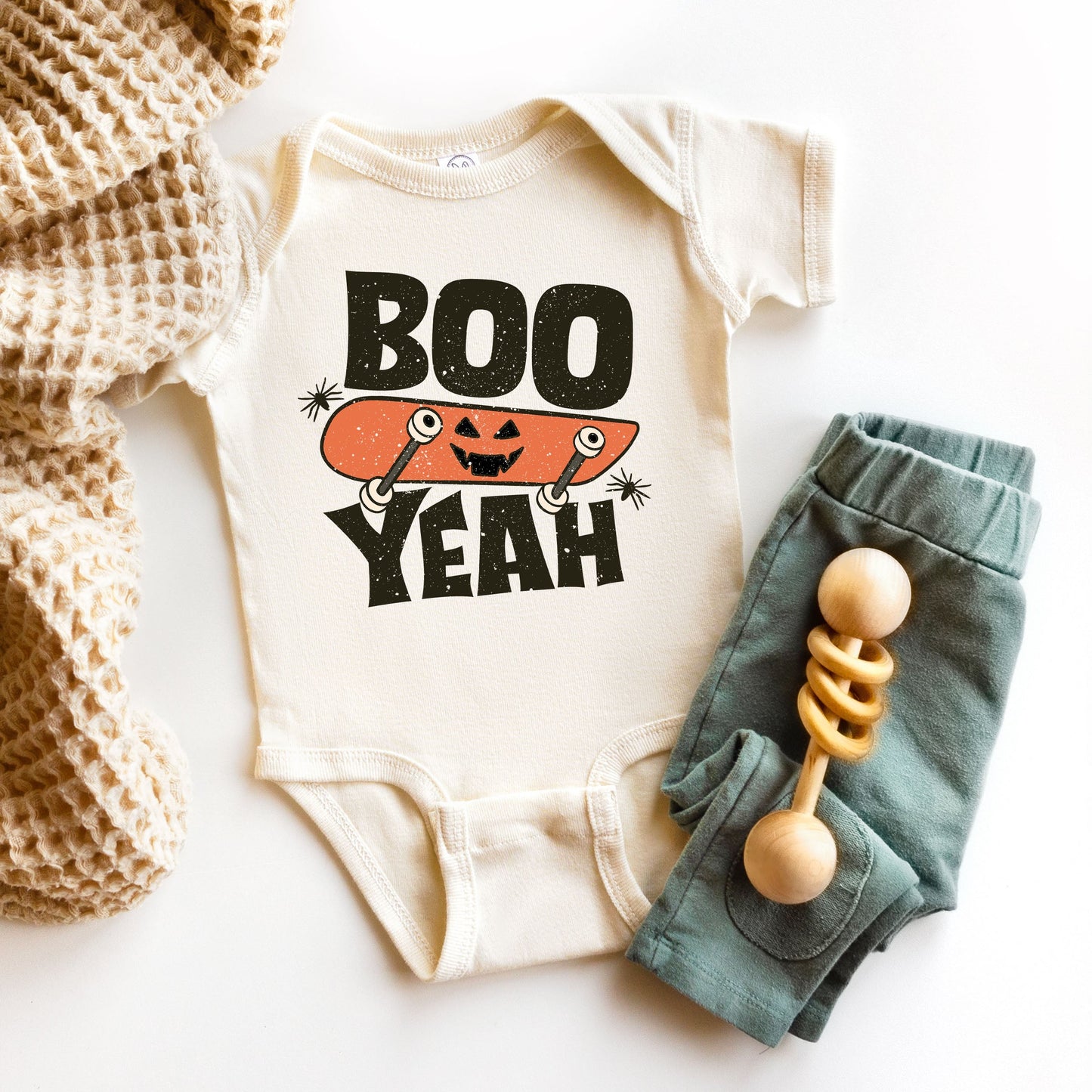Boo Yeah Skateboard | Baby Graphic Short Sleeve Bodysuit