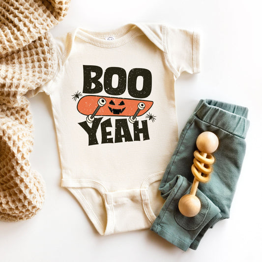 Boo Yeah Skateboard | Baby Graphic Short Sleeve Bodysuit