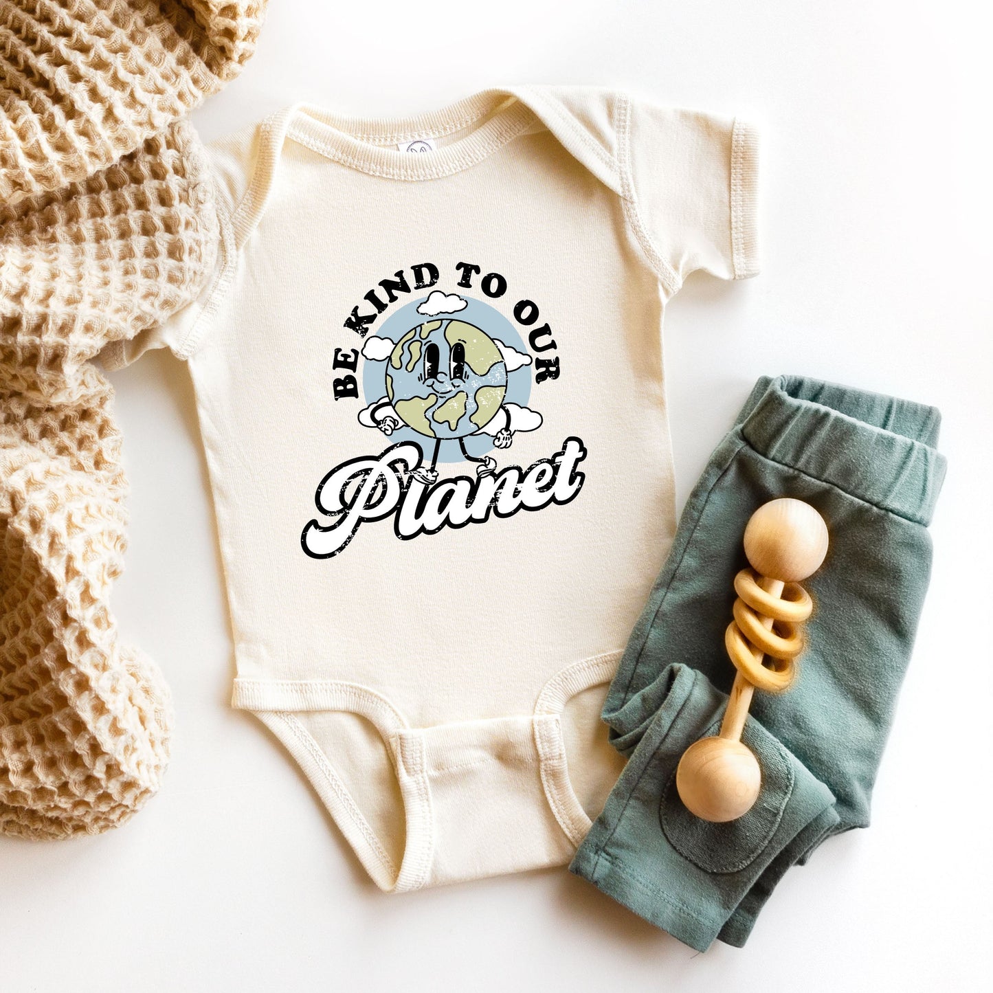 Be Kind To Our Planet | Baby Graphic Short Sleeve Bodysuit