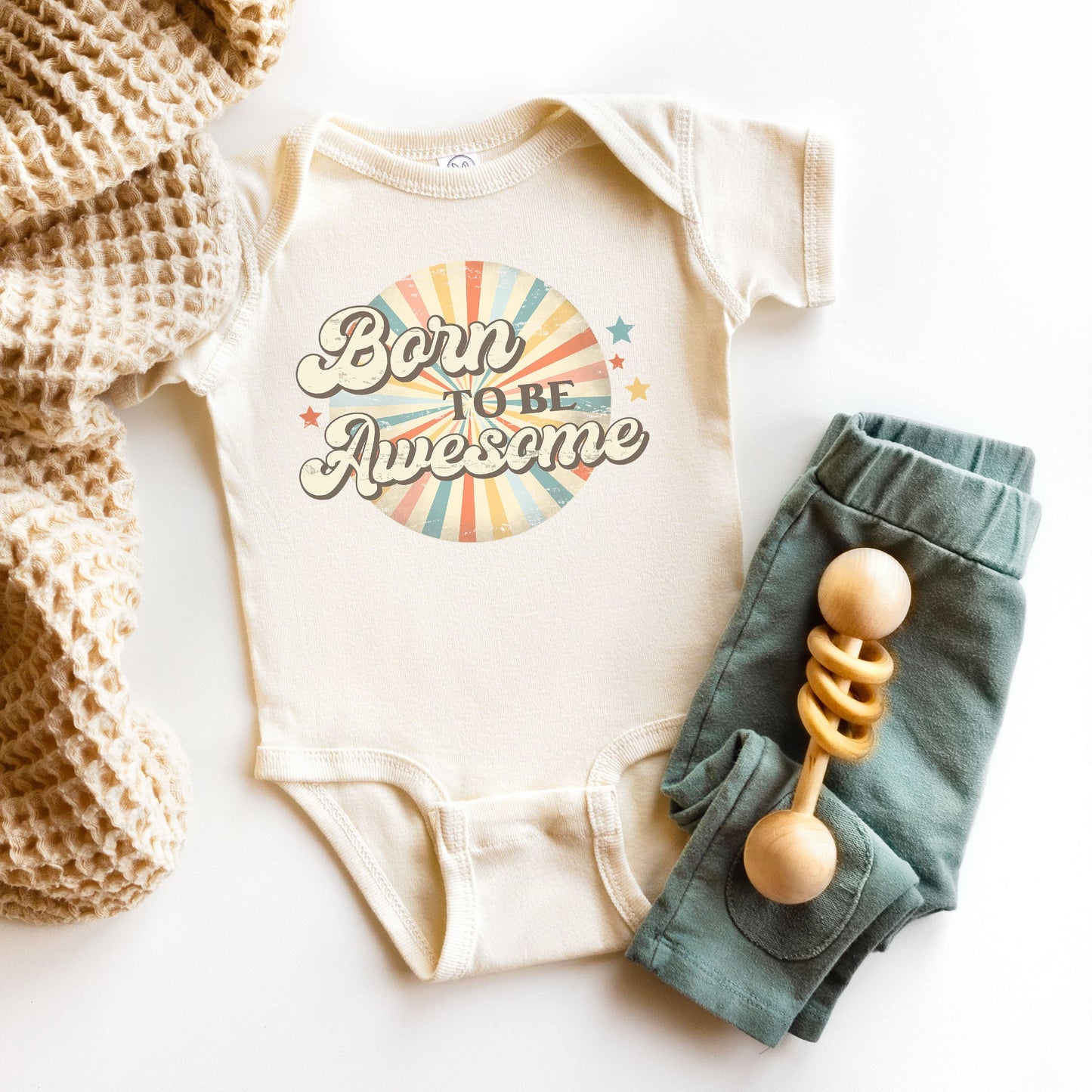 Born To Be Awesome | Baby Graphic Short Sleeve Bodysuit