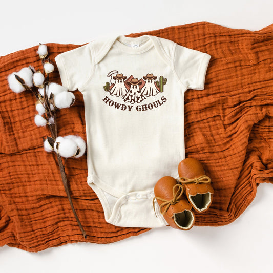 Howdy Ghouls Trio | Baby Graphic Short Sleeve Bodysuit